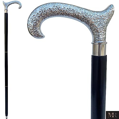 WINTER Verkauf 50% Rabatt - SouvNear Holz Schwarz T- förmige Gehstock Krückstock Spazierstock mit Knauf griff - 95.5 cm Elegant Handgefertigt Wanderstöcke Mit golden Metallgriff für Männer und Frauen - Mode / Statement Zubehör