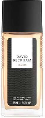 David Beckham Classic Deodorant Natural Spray 2.5 fl oz (Pack of 1), Notes of Fresh Lime, Warm Nutmeg, and Cedarwood