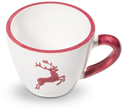 GMUNDNER KERAMIK Espressotasse Gourmet Füllmenge : 0.06 Liter bordeauxroter Hirsch Geschirr, handgemacht in Österreich