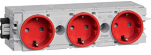 Steckdose 3-fach Wago C-Profil rot HAGER GS30003020