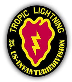 Aufkleber/Sticker 25th Infantry Division Tropic Lightning Wappen 7x6cm A849