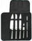 Jean Dubost Créations DK016250X01023 Sacoche avec 4 Couteaux Cuisine/Fusil à aiguiser, Acier, INOX, 38 x 14 x 5 cm