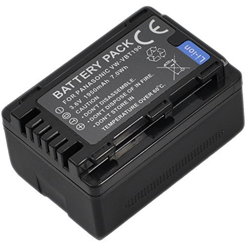 Batterie pour Panasonic VWVBT190 VW-VBT380 Vwvbt380 HC-V110 V160 V180 W570 W580 W850 Wx979 Wx90 Wx970 Wx990 Wxf990 Wxf999 V210 V250 V260 V270 V380 V520 V550 V720 V750 V770 Vx870 Vx980 Vx989