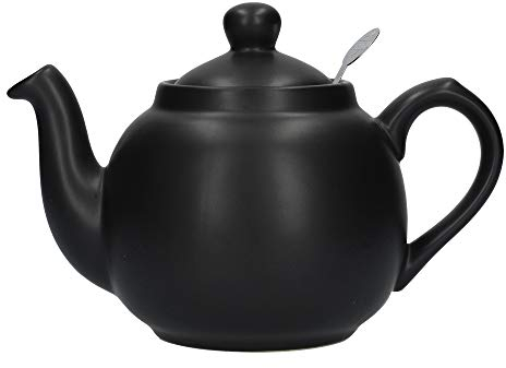 London Pottery 72180 Farmhouse Small Teapot with Infuser, Ceramic, Matte Black, 2 Cup (600 ml)