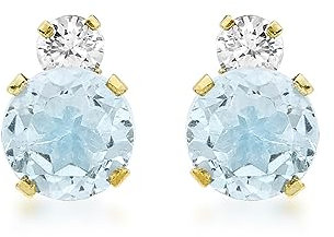 CARISSIMA Damen-Ohrstecker 9 Karat (375) Gelbgold Blau Topaz and Cubic Zirkonia Stud 1.58.5089