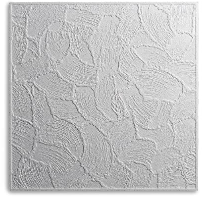DECOSA Dalle de plafond VALENCIA - polystyrène - blanc - effet crépi - 50 x 50 cm - 10 sachets (=20 m2)