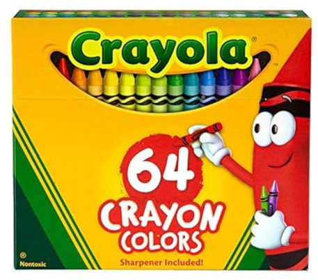 Crayola Buntstift-Set, 9,5 cm, permanent/wasserdicht, 64/BX, sortiert, 1 Box