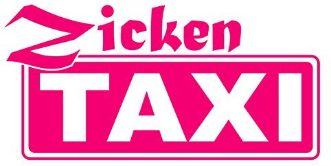 carstyling XXL Aufkleber Zicken Taxi 145 x 115 mm, Transparent/Pink, PVC-Folie, Witterungsbeständig, Selbstklebend