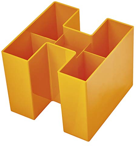 HAN Schreibtischköcher BRAVO, Büro Stiftehalter mit 5 Fächern, modern, hochglänzend und erweiterbar, premium-Qualität, 17455-51, orange
