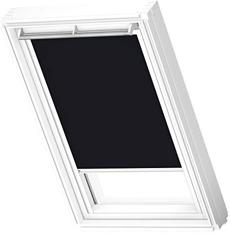 VELUX Verdunkelungsrollo für Dachfenster SK34/S34/634 schwarz mit weißer Schiene