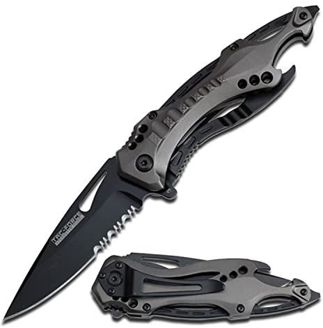 Tac Force Erwachsene TF-705GY Taschenmesser, Schwarz, L