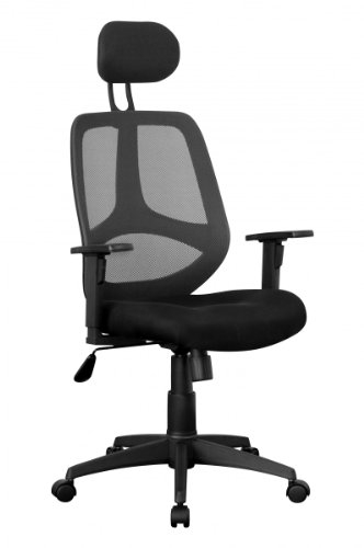 AMSTYLE Bürostuhl Bezug Stoff Schwarz Schreibtischstuhl höhenverstellbar Design 120kg Chefsessel ergonomisch Drehstuhl hohe Rückenlehne Armlehnen verstellbar X-XL Hochlehner Kopfstütze Ergo