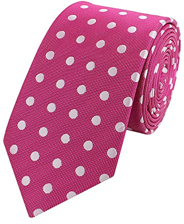 Fabio Farini - Herren Krawatte in 6cm/8cm Breite - Eleganter Schmaler Schlips für jeden Anlass - 6cm Rosa Weiß