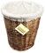 woodluv Round Wicker Willow Storage Basket W/Linning Waste Paper Bin