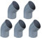 PVC Rohr und Rohrverbinder Ø 50 mm Winkel Kniestück Muffen T-Stück Kappen Fittings (5 x Winkel 45 °)