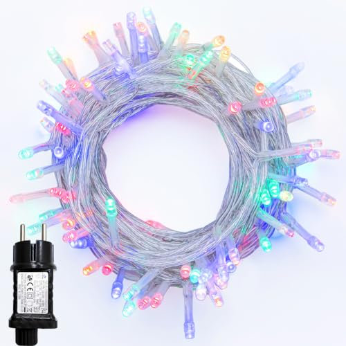 WISD LED Lichterkette 23m, 200er Bunt - Weihnachtsbeleuchtung mit Timer und EU Stecker - Innen und Außen Deko für Weihnachtsbaum, Balkon, Zimmer, Garten