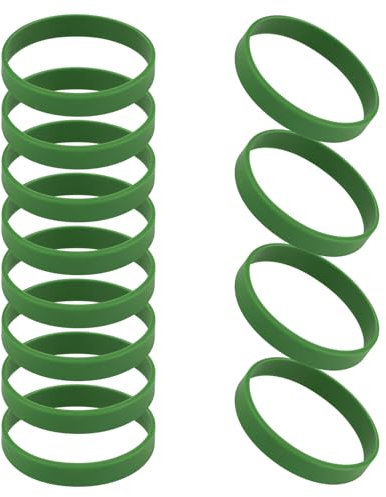 GOGO 12 Pezzi di Braccialetti di Gomma per Bambino, Braccialetti in Silicone, Accessori per Feste, Braccialetto Elastico Multicolore - Verde Foresta