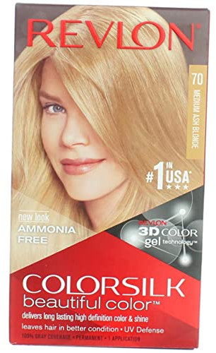 Revlon – Colorsilk Beautiful Color, Coloración Capilar Permanente, con Keratina y Aminoácidos, Color Intenso, Larga Duración, Sin Amoníaco, Resultado Natural, Tono 70 RUBIO MEDIO CENIZO