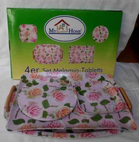 Juego de 4 bandejas de melamina