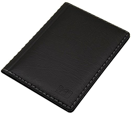 myledershop Élégante Pochette de Carte d'identité et Porte Carte de crédit 12 Compartiments MJ-Design-Germany Made in UE en diverses Couleurs et Designs (Désign 3 / Noir)