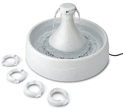 PetSafe Drinkwell Adjustable 360 Plastic Pet Fountain, BPA-Free Drinking Fountain for Cats and Dogs, No Splash or Spills