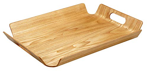 Point-Virgule Holz Serviertablett rechteckig mit Griffen, Holztablett groß zum Servieren von Frühstück im Bett, 55x40x5cm