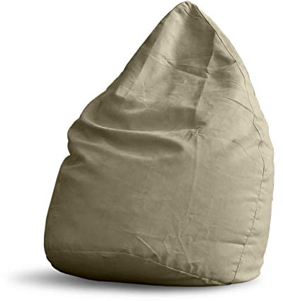Lumaland Sitzsack Luxury XL Plus 85x65cm | Microvelours Beanbag mit extra weichem & robustem Stoff | Für Erwachsene & Kinder| Ideal geeignet für Kinderzimmer | Sessel & Stuhl Bean Bag [Beige]