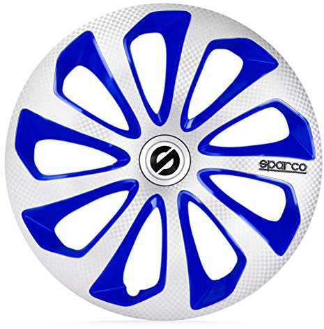 Satz Sparco Radzierblenden Sicilia 14-Zoll Silber/Blau/Karbon