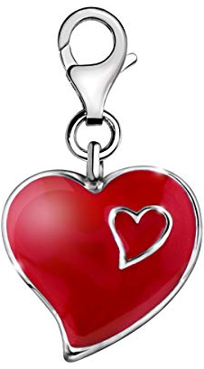 Quiges Charms Anhänger Herz Versilbert Damen Schmuck für Bettelarmband