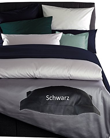 Curt Bauer Bettwäsche Uni Mako Satin 0000, Gr. 140x200 + 70x90 cm , Fb. 3318 schwarz,