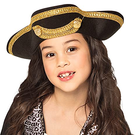 Boland 81906 - Kinderhut Pirat Joey, one size, Pirat, Edelmann, Freibeuter, Seefahrer, Kapitän, Mittelalter, Karneval, Fasching, Halloween, Mottoparty, Verkleidung, Theater