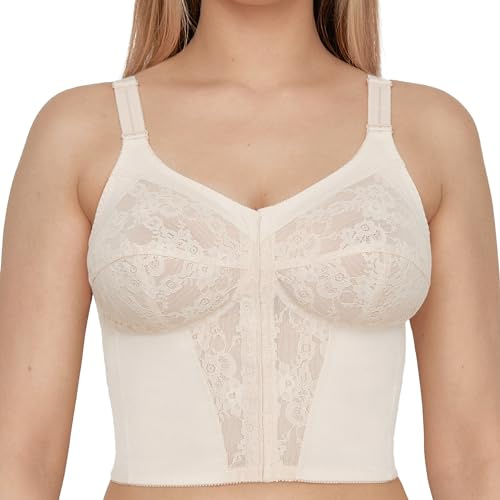 Susa Damen Ohne Longline Classics Bügelloser BH Mit Femininer Optik Durch Spitzeneinsatz, Shell, 105B EU