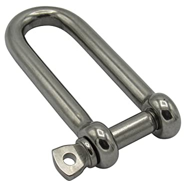 Long D Shackle Stainless Steel 8MM (Marine Boat Rigging Sails Halyards Dee)