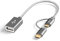 CableCreation Micro USB und USB C Adapter Kabel 2-in-1 Micro USB-B Stecker + Typ-C Stecker zu USB Buchse Adapterkabel, 18cm kurzes OTG Kabel für Pixel XL 2, Galaxy S9, S9+ usw. 0.18 m/Grau