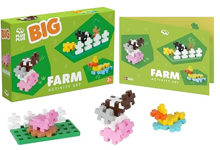 PLUS PLUS Big Activity Set, Farm - Large Building Blocks for Toddlers