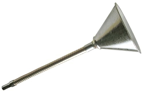 SW-Stahl 07379L Metalltrichter mit Flexauslauf und Sieb - 145 mm | Werkstatt-Trichter für Öl & Benzin - Flexibles 300 mm Metallrohr - Industrie-Qualität für Pkw & Lkw