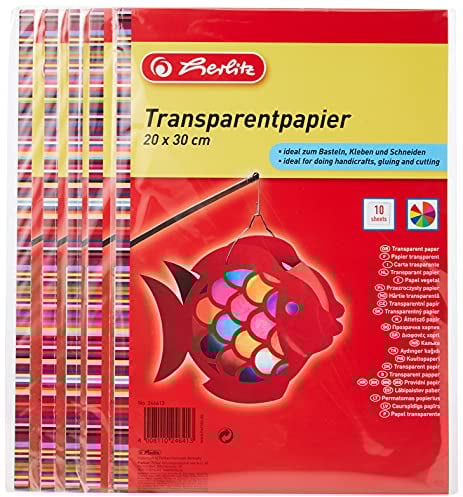 Herlitz 246413 Transparentpapier, 20 x 30 cm, 10 Blatt, 5-er Pack