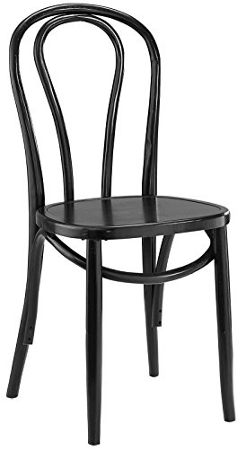 Modway Eon Natural Elm Wood Kitchen and Dining Room Chair in Black - Fully Assembled