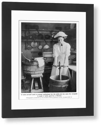 Media Storehouse Laundry Worker with Dolly Tub Framed Print, Late 19th Century - Modern Frame 22x18 (58x48cm) (4375279)