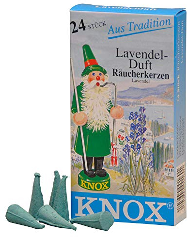 24 Stk. KNOX Räucherkerzchen Lavendel, für gute Stimmung und gegen lästige Insekten mit angenehmen Duft, Lavendel