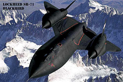 1art1 Kampfflugzeuge Poster Lockheed SR-71 Blackbird Über Der Sierra Nevada Plakat | Bild 91x61 cm