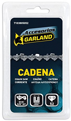 Garland 7103805052 - Cadena 3/8’’ b.p.-0.050’’ - 52 Eslabones para Motosierras