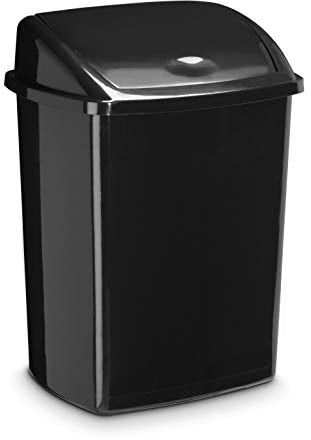CEP Poubelle à Couvercle Basculant Plastique 50L, Plastique, Noir