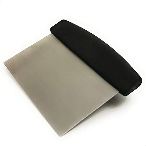 Kerafactum Teigschneider Teigschaber Teigspachtel mit BPA-freiem Griff | Bäckerspachtel aus Edelstahl 15 cm | Schlesinger zur Teigbearbeitung und Teigabstecher | Vielseitiger Backhelfer