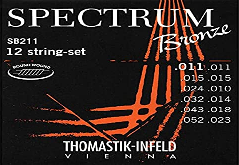 Thomastik Cuerdas para Guitarra Acústica Spectrum Bronze Series sin níquel juego SB211 12-string ligero .011-.052