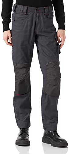 U-Power FREE, pantaloni da uomo, pantaloni cargo multitasche, tasche per ginocchiere, tasca sulla coscia rimovibile, tessuto confortevole, inserto elastico, usura esterna resistente (Grey Meteorite-52)