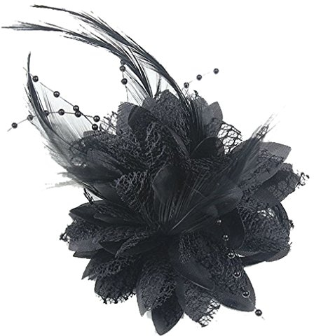 Cheerlife Elegante Damen Accessoires Haarblumen Haarblüte Haarspange Haarschmuck Broschen Ansteckblume viele Farben Schwarz