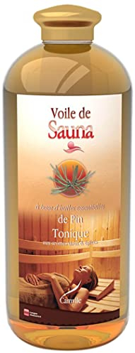 Camylle - Voile de Sauna Pin - Fragrances à base d’Huiles Essentielles 100% Pures et Naturelles pour Sauna - Tonique aux arômes frais et épicés - 1000ml