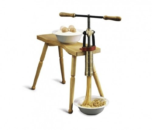Bottene - Il Bigolaro B - Manuelle Nudelpresse aus Messing - 2 Matrizen für Spaghetti und Rigatoni - Gewicht 5 kg