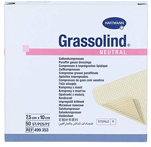 Hartmann Grassolind Salfkompresse 7.5 X 10 Steril, 50 Stück